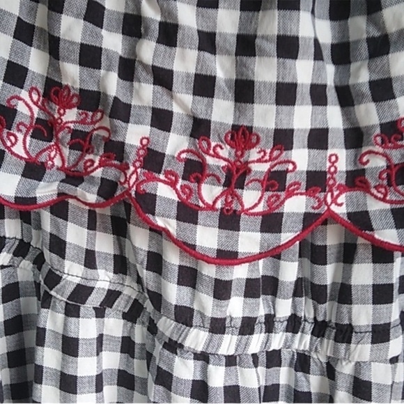 TORRID Off-shoulder Gingham Swing Dress in Black/White w/ Red Trim Size 00 (M/L) - Picture 8 of 10